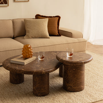 Azzurra Coffee Table (Emperador Chocolate Brown Marble Finish)