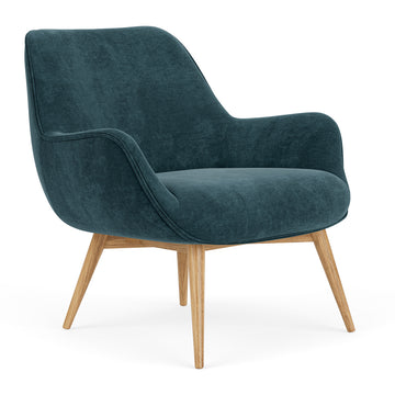 Danny Dust Blue Textured Weave / Oak