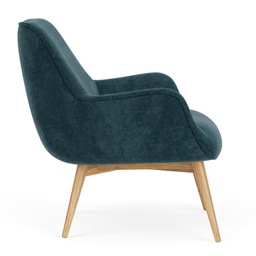 Danny Dust Blue Textured Weave / Oak