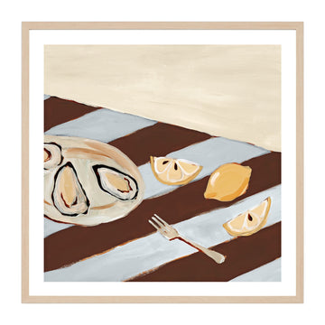 Seaside Dining Blue 1 Art Print