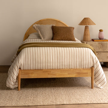 Avery Arch Rattan King Single Bed (Oak)
