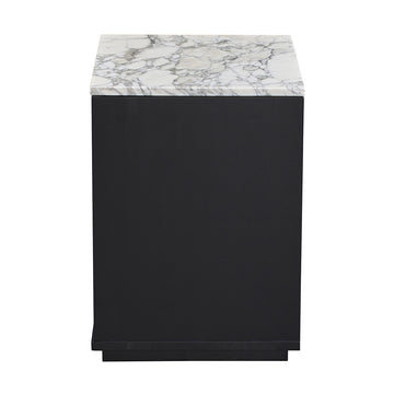 Arabescato Carrara Marble / Black Oak