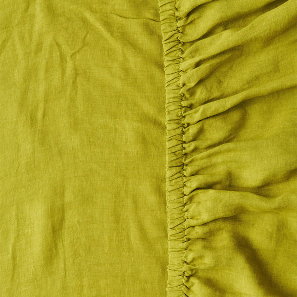 Pear Linen Fitted Sheet Life Interiors