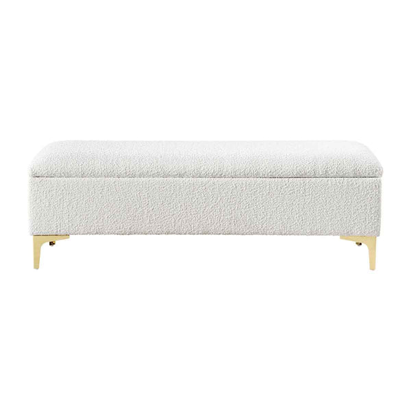 White and gold on sale storage bench