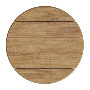 Saura Round Outdoor High Bar Table (Black, Natural Acacia)