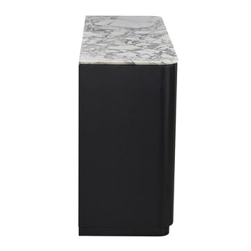 Arabescato Carrara Marble / Black Oak