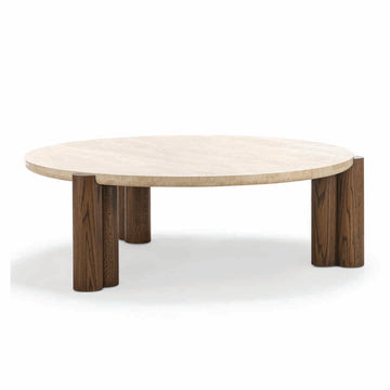 Alba Round Travertine Coffee Table