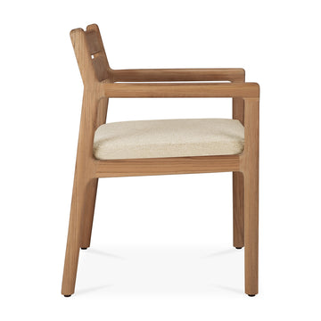Jack Outdoor Fabric Dining Chair (Teak, Natural)