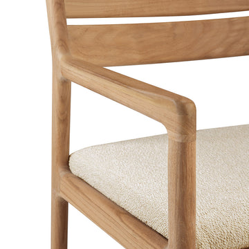 Jack Outdoor Fabric Dining Chair (Teak, Natural)