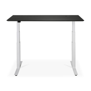Bok Rectangle Adjustable Desk with Cable management UK (Oak Black, White, 140cm)