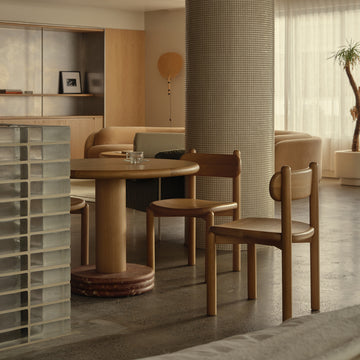 Oak / Marble Rosso / 105cm Diameter