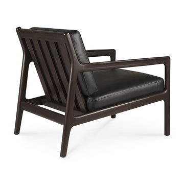 Jack Leather Lounge Chair (Mahogany Dark Brown, Black)