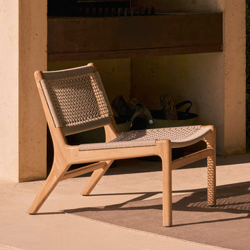 Teak Brown / Woven Beige