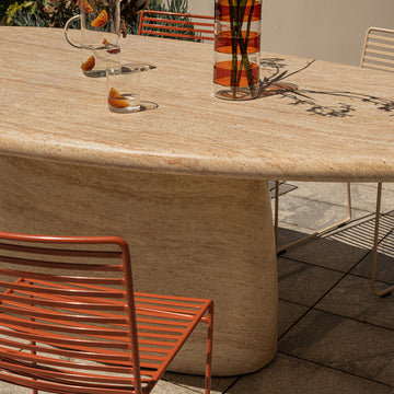 Azzura Dining Table (Travertine Finish, 240cm)