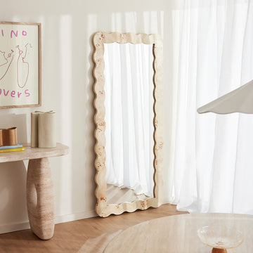 Carmella Burlwood Floor Mirror