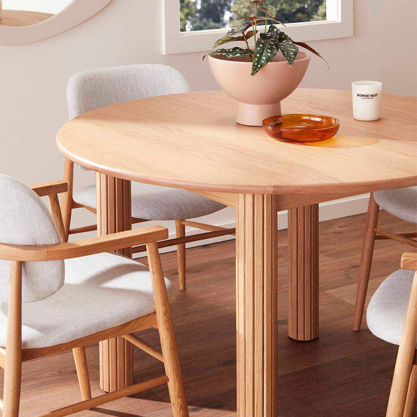 Life Interiors Buy Aura Fabric Dining Chair (Oak) Furniture - Main Image