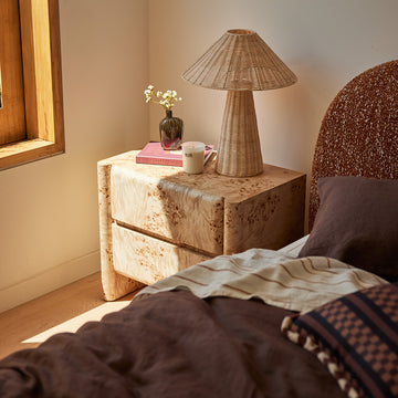 Valentina Burlwood Bedside Table