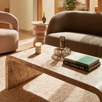 Valentina Burlwood Curve Coffee Table
