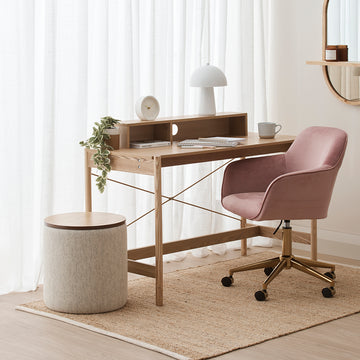 Zoe Timber Top Storage Ottoman (Small)