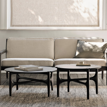 Jack Fabric 3 Seater Sofa (Mahogany Dark Brown, Ivory)