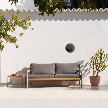 Jack Outdoor Fabric 3 Seater Sofa (Teak, Mocha)