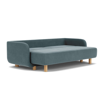Forest Dust Blue Fabric / Oak