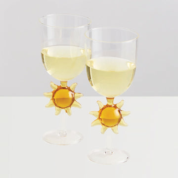 Le Soleil Wine Glasses (Set of 2, Clear/Miel)