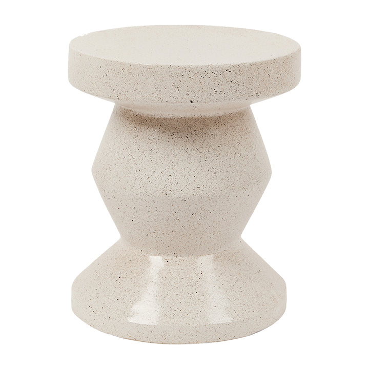Pedestal Side Table (Speckle White)