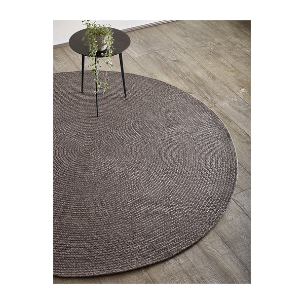 Paddington Round Wool rug in Silver Colour