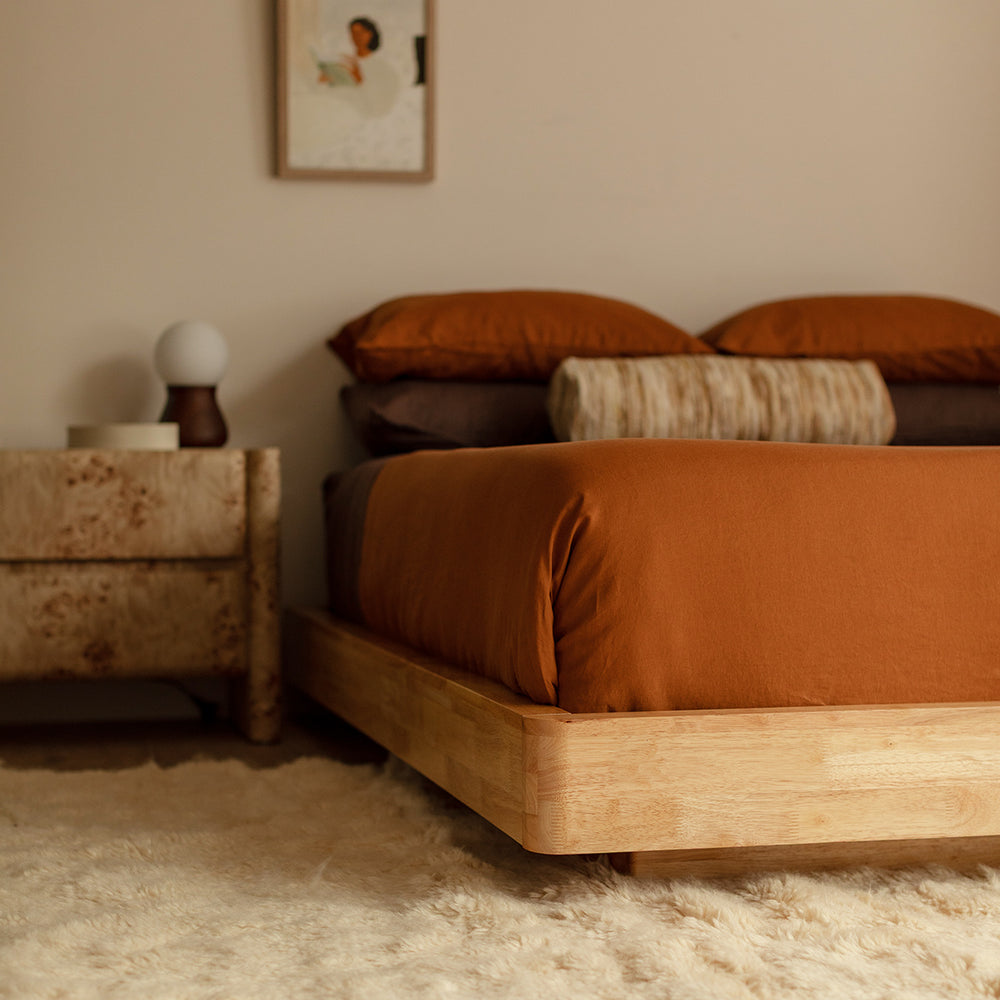 Kami Timber Platform Queen Bed Frame