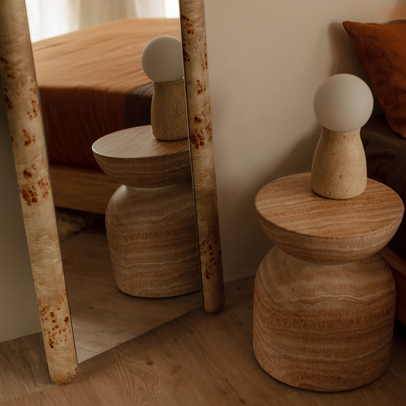 Santino Side Table (Travertine Finish)