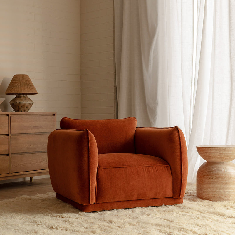 Terracotta Textured Velvet