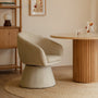 Podium Fabric Swivel Dining Chair - Sand Boucle