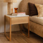 Avalon Marble Bedside Table - Oak