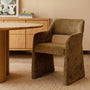 Amelia Dining Arm Chair - Moss Textured Weave