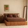 Allocco Queen Bed - Terracotta Mixed Boucle