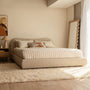 Cloud King Bed - Cream Textured Weave