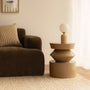 Hugo Pedestal Side Table - Taupe