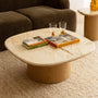 Bowie Marble Coffee Table - Oak / Brown Vein Marble