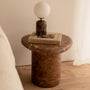 Azzurra Side Table (Emperador Chocolate Brown Marble Finish) - Emperador Chocolate Brown Marble Finish