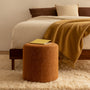 Juliette Fabric Ottoman (40cm) - Caramel Textured Weave