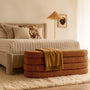 Mecca Oval Storage Ottoman - Caramel Textured Weave