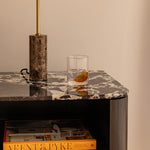 Black Calacatta Viola Marble / Black Oak