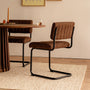 Blake Fabric Dining Chair - Mixed Chocolate Weave / Black