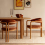 Palermo Fabric Dining Chair - Rust Weave / Oak