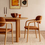Hubert Fabric Dining Chair - Caramel Textured Weave / Ash
