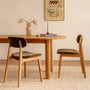 Alaska Fabric Dining Chair - Olive Moss / Oak