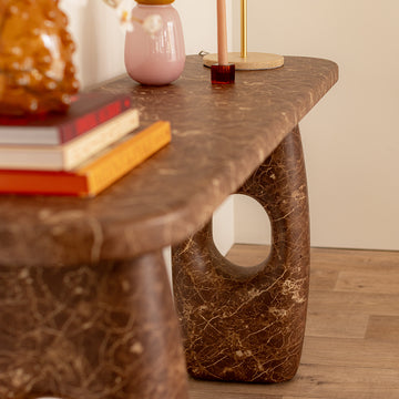 Azzurra Console (Emperador Chocolate Brown Marble Finish)