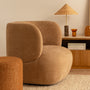 Sorrento Fabric Swivel Armchair - Toffee Textured Velvet