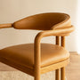 Palermo Leather Dining Chair - Camel / Oak